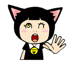 Daily life of black cat ear Tamako sticker #8239958