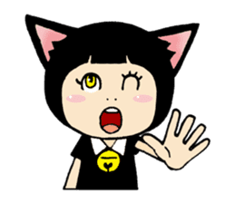 Daily life of black cat ear Tamako sticker #8239958