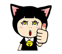 Daily life of black cat ear Tamako sticker #8239959