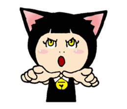 Daily life of black cat ear Tamako sticker #8239960