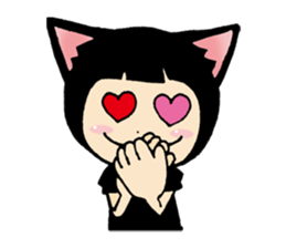 Daily life of black cat ear Tamako sticker #8239962