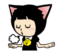 Daily life of black cat ear Tamako sticker #8239963