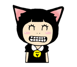 Daily life of black cat ear Tamako sticker #8239964