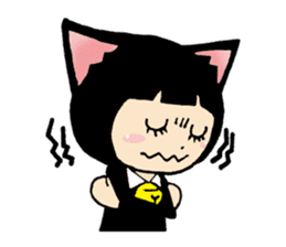 Daily life of black cat ear Tamako sticker #8239965
