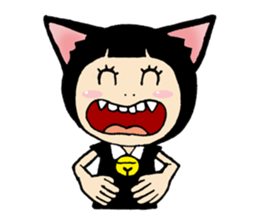 Daily life of black cat ear Tamako sticker #8239966