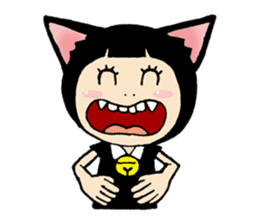 Daily life of black cat ear Tamako sticker #8239966