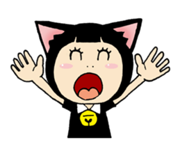 Daily life of black cat ear Tamako sticker #8239968