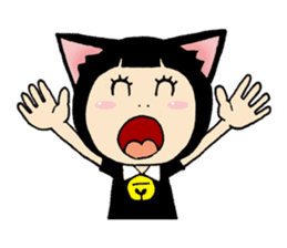 Daily life of black cat ear Tamako sticker #8239968