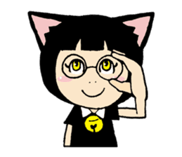 Daily life of black cat ear Tamako sticker #8239969