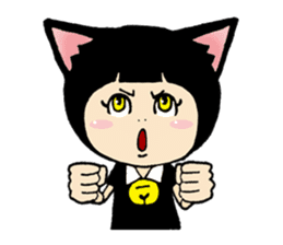 Daily life of black cat ear Tamako sticker #8239970
