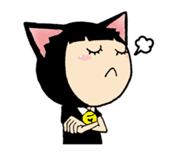 Daily life of black cat ear Tamako sticker #8239971