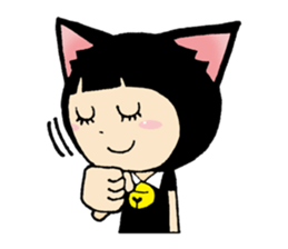Daily life of black cat ear Tamako sticker #8239972