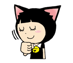 Daily life of black cat ear Tamako sticker #8239972