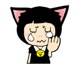 Daily life of black cat ear Tamako sticker #8239973