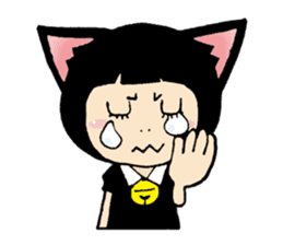 Daily life of black cat ear Tamako sticker #8239973