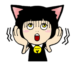 Daily life of black cat ear Tamako sticker #8239974