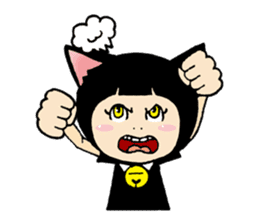 Daily life of black cat ear Tamako sticker #8239975