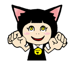 Daily life of black cat ear Tamako sticker #8239977