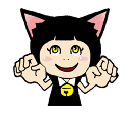 Daily life of black cat ear Tamako sticker #8239977