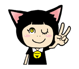 Daily life of black cat ear Tamako sticker #8239979