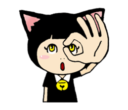 Daily life of black cat ear Tamako sticker #8239980