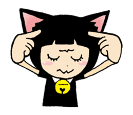 Daily life of black cat ear Tamako sticker #8239981