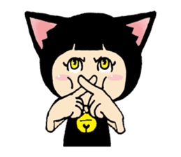 Daily life of black cat ear Tamako sticker #8239982