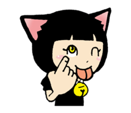 Daily life of black cat ear Tamako sticker #8239983