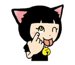 Daily life of black cat ear Tamako sticker #8239983