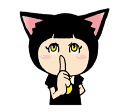 Daily life of black cat ear Tamako sticker #8239984