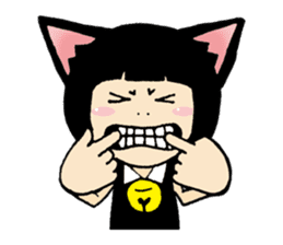 Daily life of black cat ear Tamako sticker #8239985