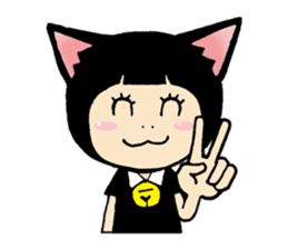 Daily life of black cat ear Tamako sticker #8239986