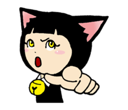 Daily life of black cat ear Tamako sticker #8239987