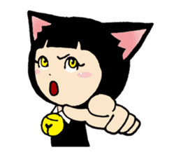 Daily life of black cat ear Tamako sticker #8239987