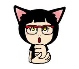 Daily life of black cat ear Tamako sticker #8239988