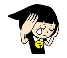 Daily life of black cat ear Tamako sticker #8239989