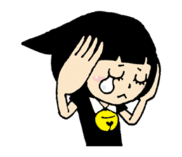 Daily life of black cat ear Tamako sticker #8239989