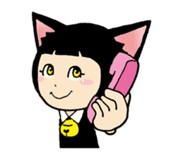 Daily life of black cat ear Tamako sticker #8239990