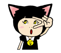 Daily life of black cat ear Tamako sticker #8239991