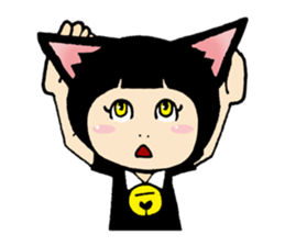 Daily life of black cat ear Tamako sticker #8239992