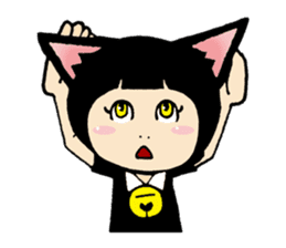 Daily life of black cat ear Tamako sticker #8239992