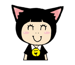 Daily life of black cat ear Tamako sticker #8239993