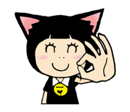 Daily life of black cat ear Tamako sticker #8239994