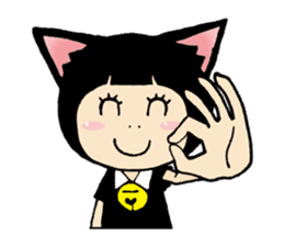 Daily life of black cat ear Tamako sticker #8239994