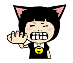 Daily life of black cat ear Tamako sticker #8239995