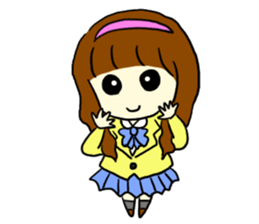 Brown hair salt style girls' school sticker #8240478