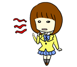 Brown hair salt style girls' school sticker #8240487