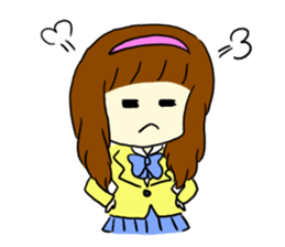 Brown hair salt style girls' school sticker #8240491