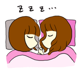 Brown hair salt style girls' school sticker #8240513