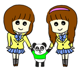 Brown hair salt style girls' school sticker #8240514